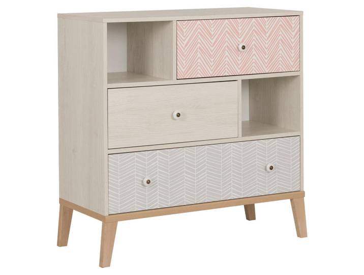 Mid.you Kommode, Kastanien, Holz, Buche, massiv, 3 Schublade(n) Schubladen, 94x95x41 cm, ISO 9001, Pefc, Wohnzimmer, Kommoden & Sideboards, Kommoden