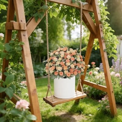 Lesly 24 in Artificial Rose Decoration Lifelike Faux Floral Plants
