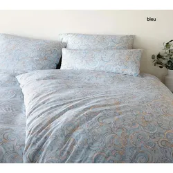 Elegante Interlock-Jersey Bettwäsche Grace - 155x220 cm + 40x80 cm	bleu