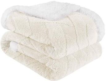 Superior Nuuk Reversible Sherpa Fleece Blanket – Ultra Soft Plush Textured Blanket with Jacquard Lattice Design