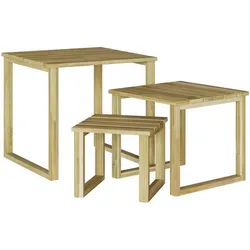 vidaXL, Gartenbeistelltisch + Gartenservierwagen, Tisch für Outdoor