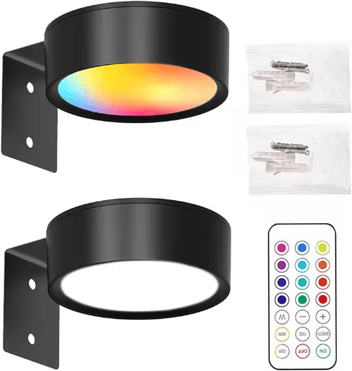 Inspire Picks 1 2PCS RGB LED Picture Light Battery Powered Art Display Light With Remote & 13 Color Modes black 2pcs In Set