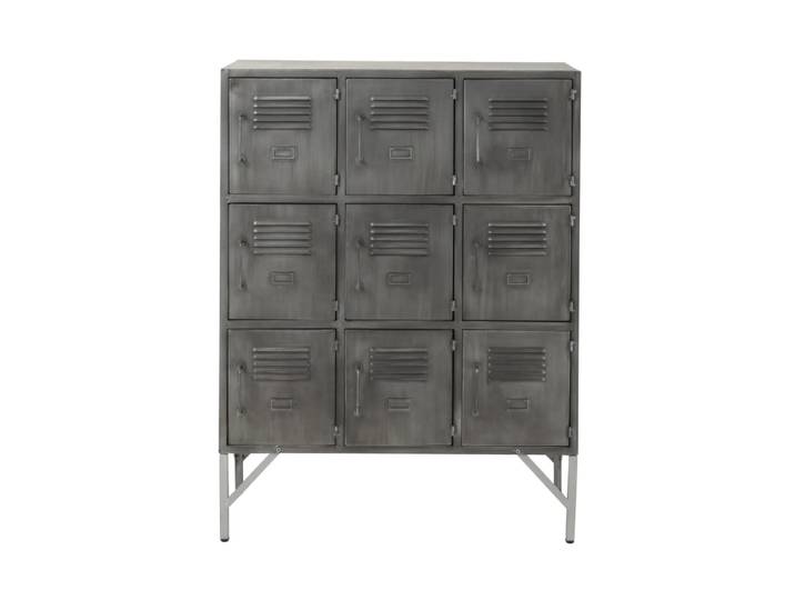 Buffet armoire industrielle 9 casiers en métal gris