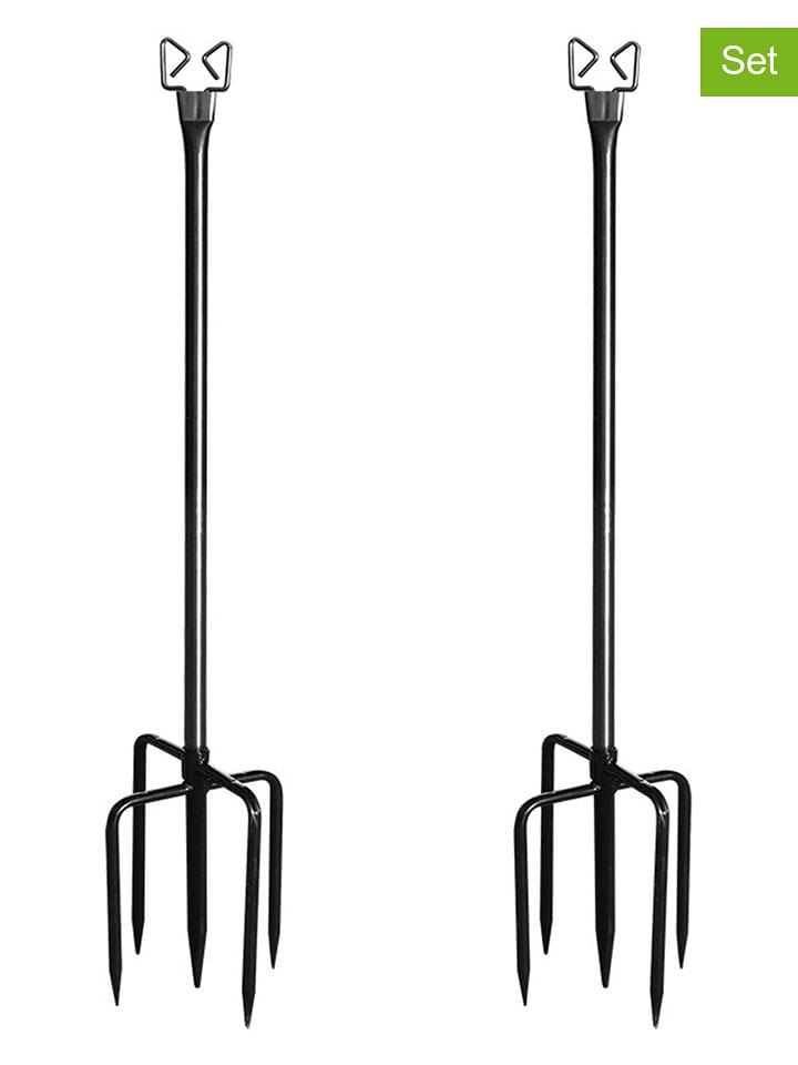 lumisky 2er-Set: Gartenstecker "Pendilo" in Schwarz - (H)280 x Ø 16 cm - onesize