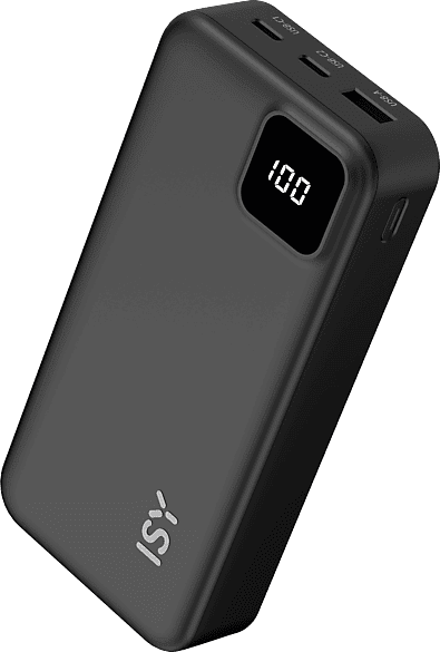 Powerbank - ISY IPP 20001, 20000 mAh, 2x USB-C, 1x USB-A, Negro