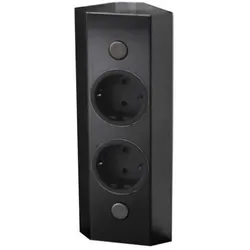 Thebo, Steckdose, Eck-Steckdosenelement BODA 2f Steckdose, schwarz, 2m