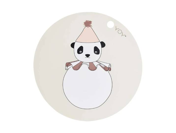 OYOY Panda Pompom dessous de verre de table Ø39 cm Blanc cassé