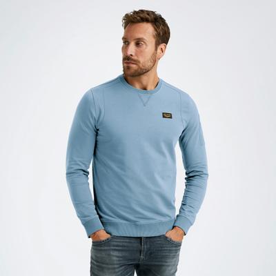 Sweatshirt PME LEGEND "Airstrip sweat", Herren, Gr. 4XL, airy blau, Sweatware, Obermaterial: 95% Baumwolle, 5% Elasthan, unifarben, regular fit normal, Rundhals, Rippbündchen, Sweatshirts Sweatshirt, mit Logo Stickerei