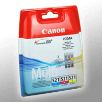 3 Canon Tinten 2934B015 CLI-521 Multipack CMY 2934B010