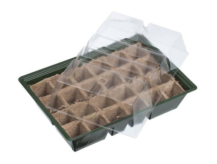 Nature kweekkas 33x23 cm met turfpotplaat