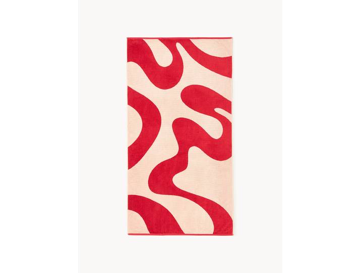 Serviette de plage en velours avec motif ondulé Pia