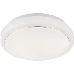 Deckenleuchte LED Wohnzimmerleuchte Decke Deckenlampe Modern, Alu weiß, 1x LED 8W 550Lm warmweiß, DxH 26x8 cm