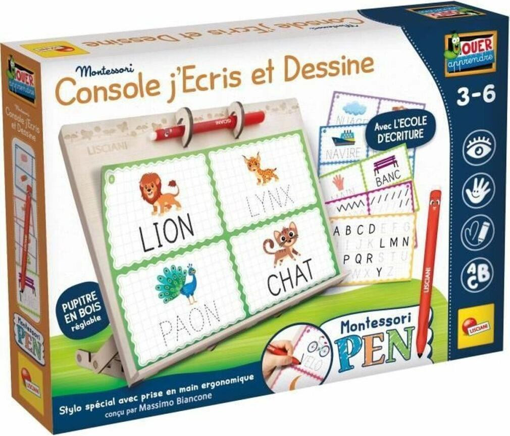 Liscianigiochi Montessori Pen Tekentafel en Schrijftafel voor Educatief Spel vanaf 3 jaar
