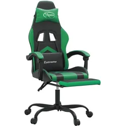 vidaXL Antoine (Mit Fussablage), Gaming Stuhl, Schwarz, Grün