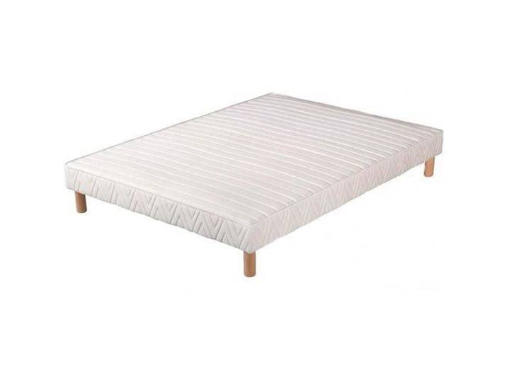 Sommier tapissier - HEVEA SELECTION - Volige 80x200 - Blanc - Pieds inclus