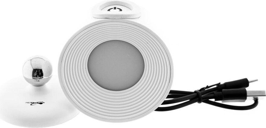HEITECH Universele oplaadbare LED-lamp, bolvormig met 360 graden COB-verlichting en kogelgewricht