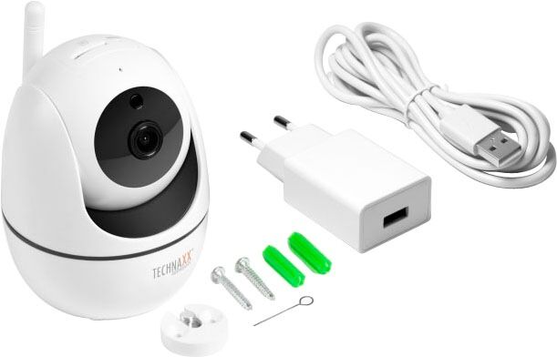 Technaxx Überwachungskamera "TX-146 Full HD WLAN IP PT Innenkamera", weiß, B:8cm H:10,5cm T:8cm, Überwachungskameras, Überwachungskamera