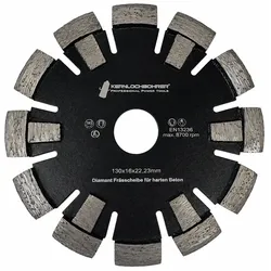 Diamant-Frässcheibe Ø 130x16mm 22,23mm - Räumscheibe/Diamantfräser für Estrich/Beton/Gussasphalt, für Fußbodenheizungsfräse, T-Profil