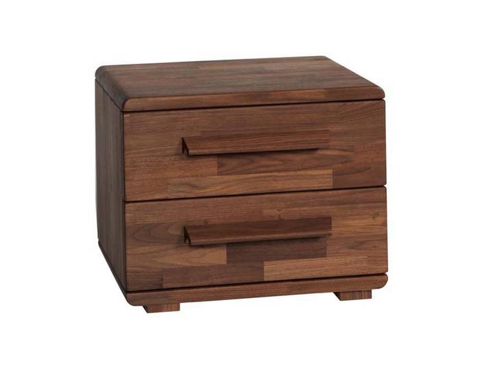 Hasena Nachtschrank, Nussbaum, Holz, Nussbaum, massiv, 2 Schublade(n) Schubladen, 48x39x43 cm, Holzmöbel, Holztische, Nachttische Holz