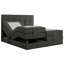 BOXSPRINGBETT VITTORIA 180/200 - Dunkelgrau Struktur - H4