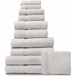 RHOMTUFT Frottierserie PRINCESS perlgrau Handtuch 55 x 100 cm