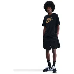 NIKE Sportswear T-Shirt Herren 016 - black/metallic gold XS
