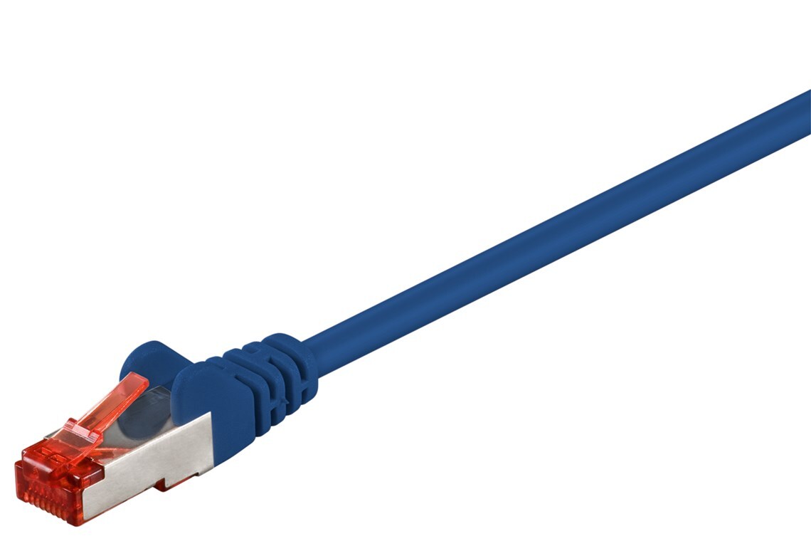 110x Goobay 68268 CAT 6 Patchkabel, S/FTP (PiMF), blau, 2 m - Kupferleiter (CU), halogenfreies Kabelummantel (LSZH)