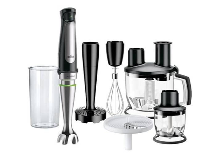 Braun MultiQuick 7 - Stabmixer mit SplashControl-Technologie, ActiveBlade System, Präzise Geschwindigkeitsregelung, 1,5L Küchenmixer, Zerkleinerer, Schneebesen, 600 ml Becher, 1000W, Schwarz (MQ7087X)
