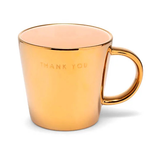 Vondels theemok THANK YOU gold ecru 350 ml