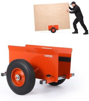 "Garvee Panel Dolly Cart with 8"" Non-Flat Wheels, Portable Board Moving Dolly for Renovation Material Handling"