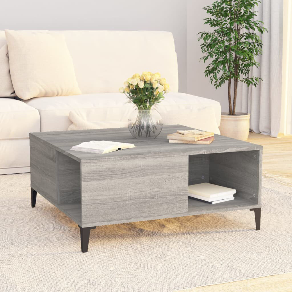 Ebern Designs Leilanie Coffee Table with Storage Grey Sonoma