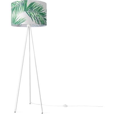 PACO HOME Stehlampe "Trina Ostende", weiß, H: 148,5cm, Leuchten, Lampenschirm Wohnzimmer Stativ Lampe Büro Kinderzimmer Jungle Palme, Stehlampe