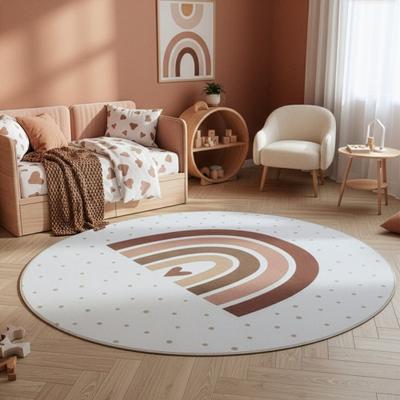 Kinderteppich AYYILDIZ TEPPICHE "COCO 1132 , auch in rund erhältlich", creme, H:8mm Ø:160cm, Teppiche, Kinderteppich, Waschbar bei 30 C, rutschhemmend, OEKO-TEX zertifiziert, Regenbogen
