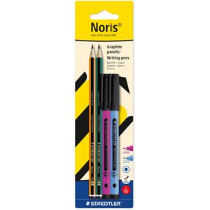 Staedtler Schreibset Noris 120, 4-teilig, Bleistift Härte HB und Fineliner