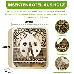 Isotronic, Insektenhotel, Insektenhotel Marienkäfer, kinderfreundlich, Naturholz (Marienkäfer)