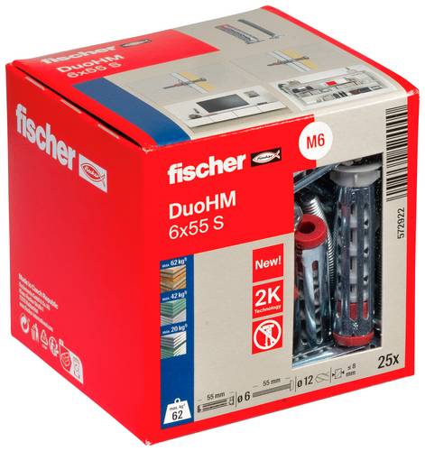 Fischer 572922 DuoHM 6x55 S PH PZ Hohlraumdübel 55mm 25St.