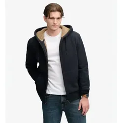 Superdry für Herren. M2014583A Sweatshirt mit Kapuze und Reißverschluss Borg Lined marineblau (M), Lässig, Baumwolle