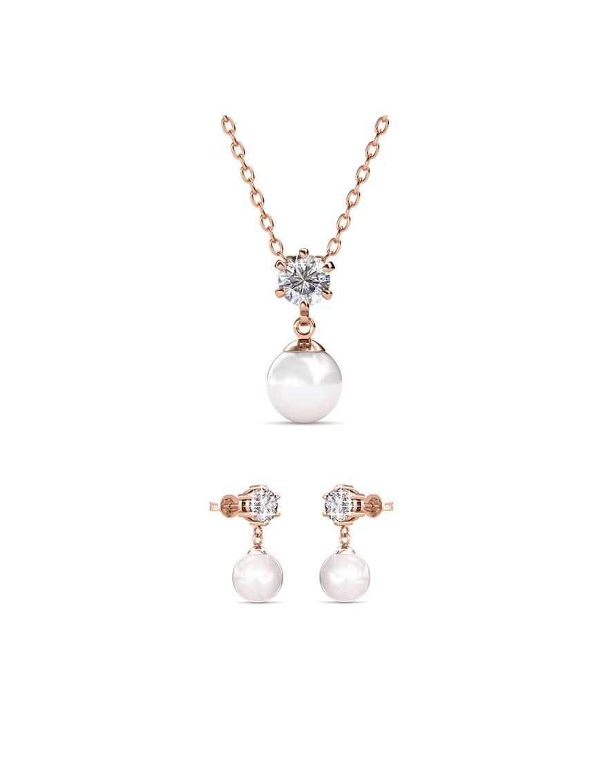 Pauline Set und Box - Rose Gold und Kristall
