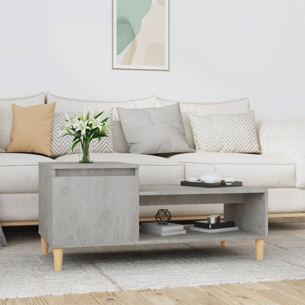 17 Stories Karshana Four Leg Coffee Table with Storage Grey