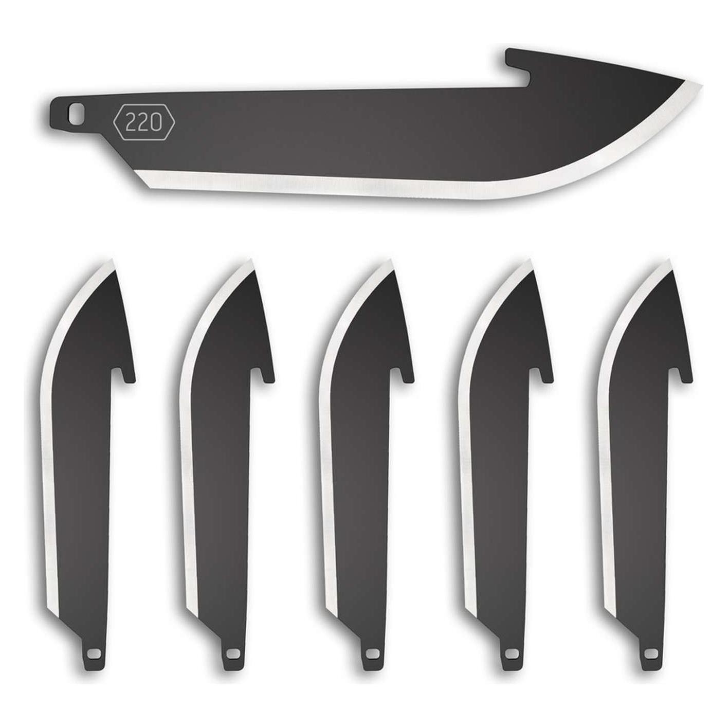 6 Klingen Outdor Edge Drop Point 220 Schwarz (5.60 cm) (09OE081)