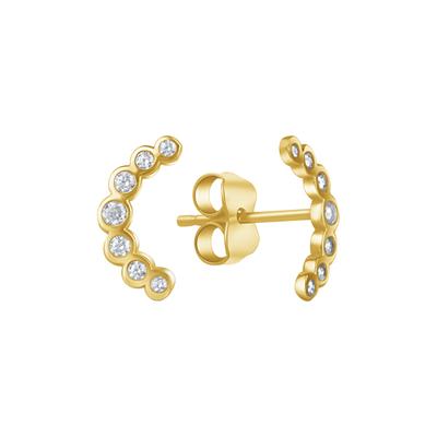 Paar Ohrstecker VIVANCE "375/- Gelbgold glanz Zirkonia", gelb (gelb, weiß), Ohrringe, Damen, one-size, Gold
