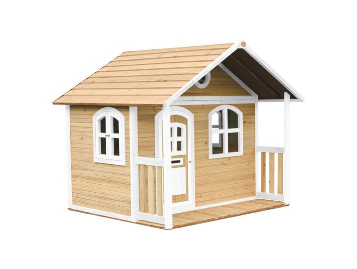 Spielhaus Spielhaus Milan, Braun, Weiß, Holz, Zeder, 202x180x191 cm, EN 71, Fsc, Freizeit & Co, Gartenspielzeug, Spielhäuser