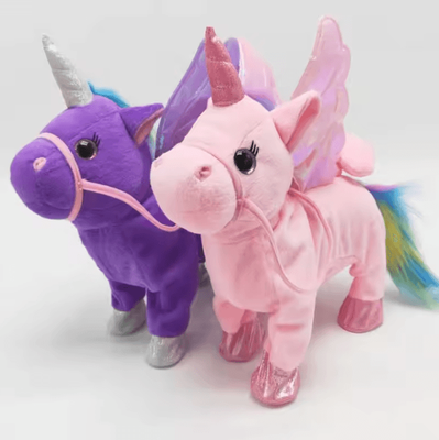 Uplift Curations Cute Plush Electric Walking Talking Unicorn Alpaca Musical Toy For Kids 35cm sheep