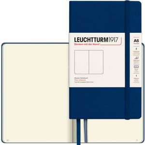 Leuchtturm1917 Notizbuch Pocket, 342920, Karton Hardcover, Marine, 94 Blatt / 187 Seiten, 80 g/m², blanko, A6