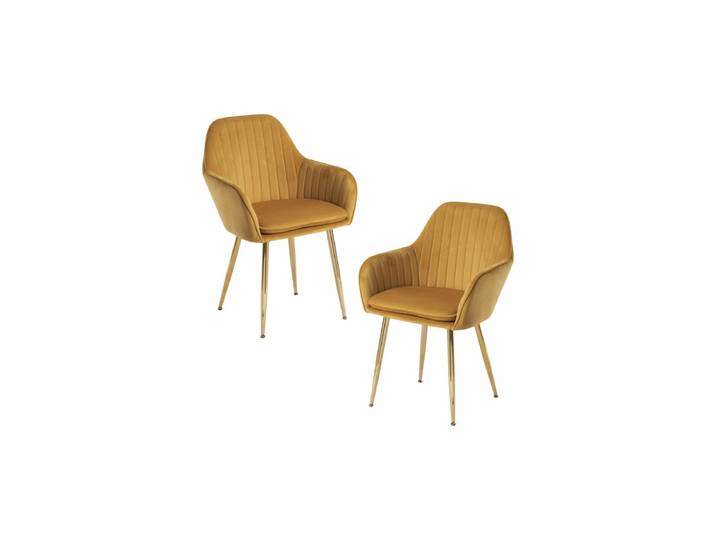 2er Set Stühle Chic Golden - Senf
