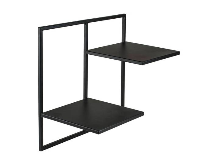 Wandregal, Schwarz, Metall, 38.5x20x35 cm, Handmade in Europe, hängend, Wohnzimmer, Regale, Wandregale