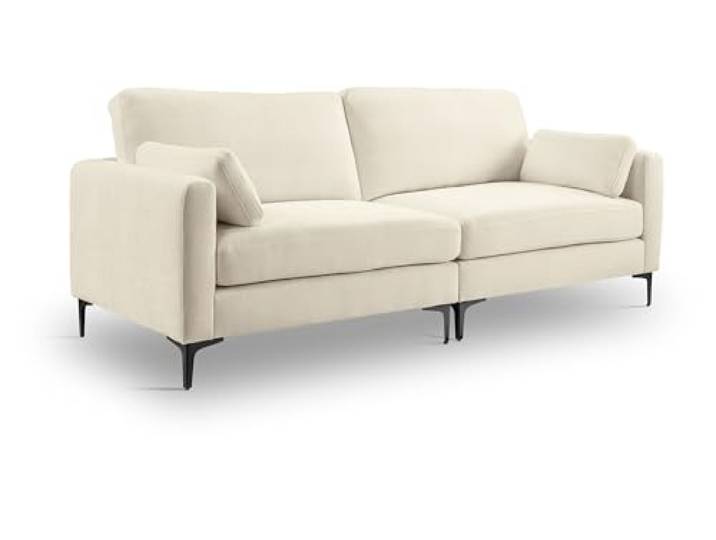 xonox.home Sofa 3,5 Sitzer Venti Polstersofa Couch Kompaktsofa Webstoff Creme B/H/T: 225x92x97cm