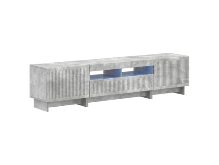 GKHPYURE TV-Schrank LED 5 Stück Grau Beton Holz Engineered Holztechnik, Betongrau, LED-Leuchten inklusive, reversible Türen, großer Raum, schlankes Design, Innenbereich,