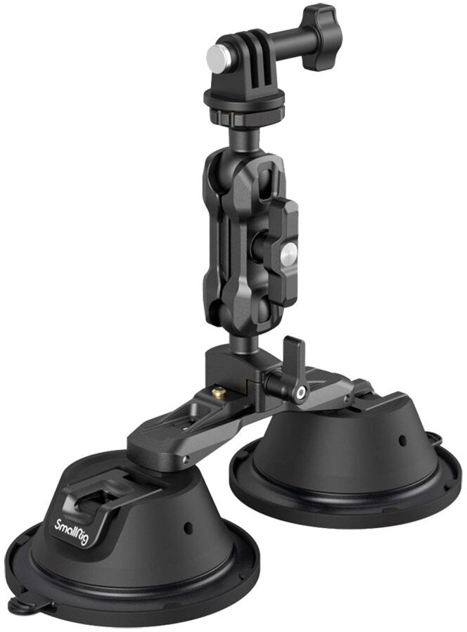 SmallRig 3566 Universal Actionkamera Holder m. Dual Sugekopper - Sort