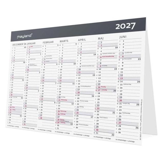 Mayland-Burde Kontor-bordkalender Moderne A5 2027 (A5) (27058100)